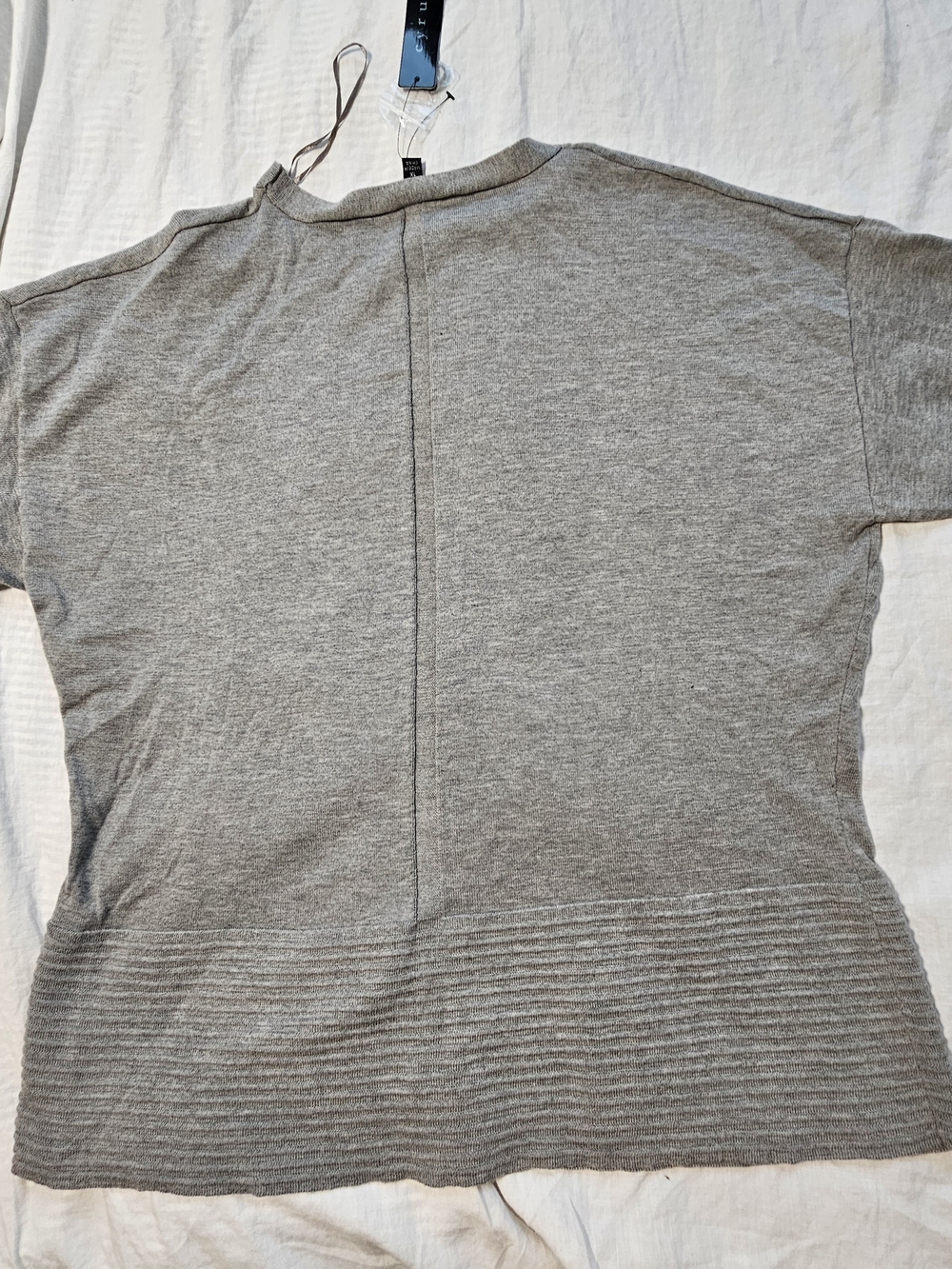 Cysus Grey Ribbed Hem Lightweight Sweater Size 1X - Picture 6 of 8